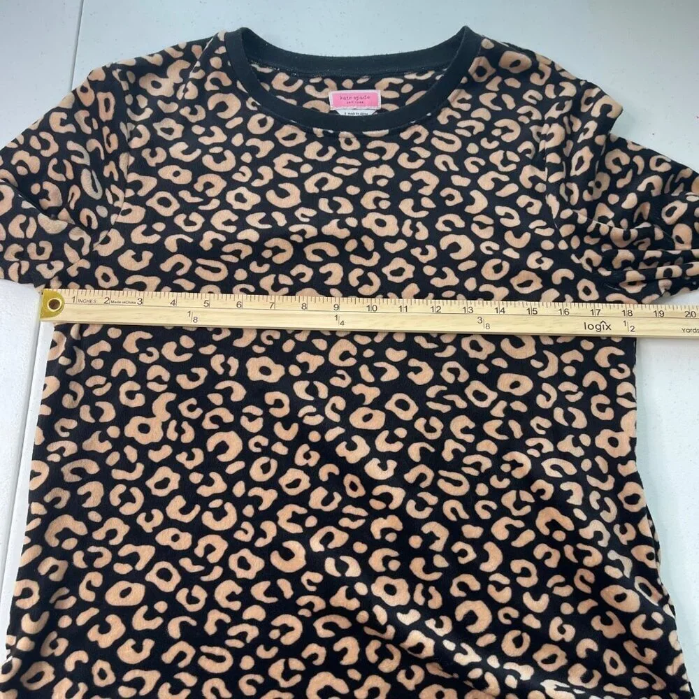 Kate Spade New‎ York Leopard PJ Top Women's S Animal Print Soft Cozy Loungewear